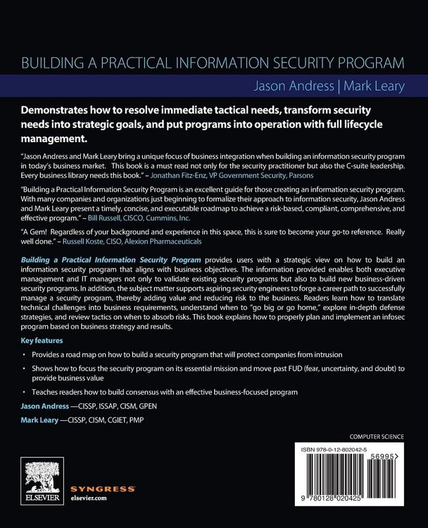 Produktbild: Building a Practical Information Security Program