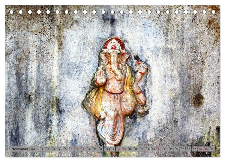 Produktbild: Typisch Indien - Ganesha der Elefantengott (Tischkalender 2026 DIN A5 quer), CALVENDO Monatskalender