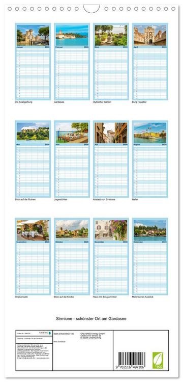 Produktbild: Familienplaner 2026 - Sirmione - sch&ouml;nster Ort am Gardasee mit 5 Spalten (Wandkalender, 21 x 45 cm) CALVENDO