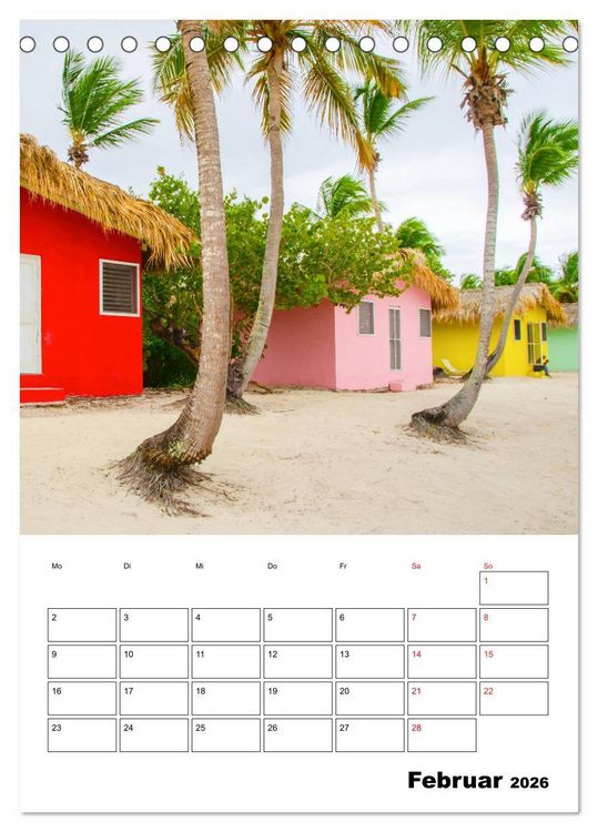 Produktbild: Karibik pur - mit Charme und Zauber (Tischkalender 2026 DIN A5 hoch), CALVENDO Monatskalender