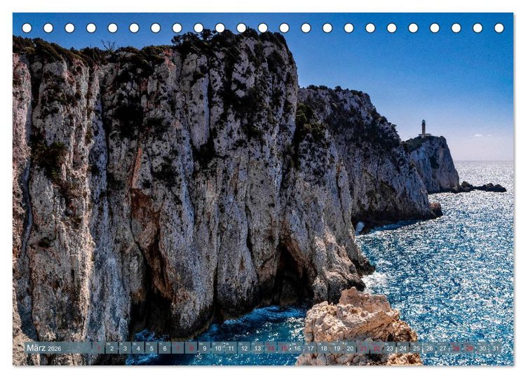 Produktbild: Lefkada - die wei&szlig;e Perle im Ionischen Meer (Tischkalender 2026 DIN A5 quer), CALVENDO Monatskalender