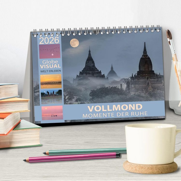 Produktbild: Vollmond - Momente der Ruhe (Tischkalender 2026 DIN A5 quer), CALVENDO Monatskalender