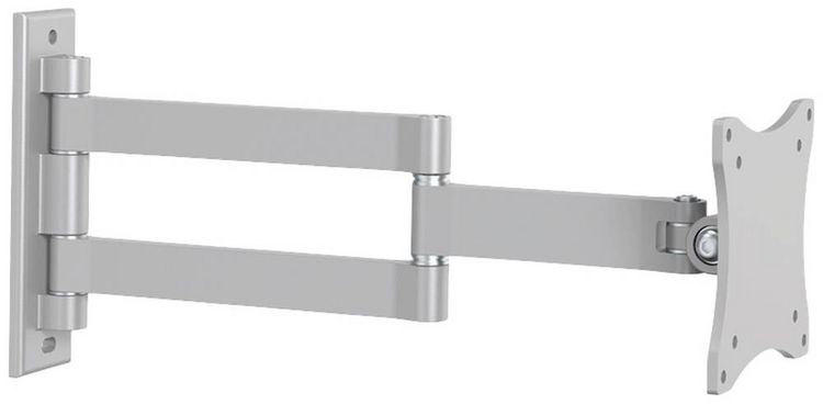 Produktbild: Neomounts FPMA-W830 Monitor-Wandhalterung 1 Display(s) 25,4 cm (10") - 68,6 cm (27") Silber Neigbar, Schwenkbar, Ausziehbar