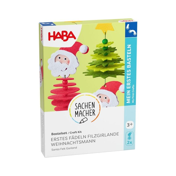 Produktbild: Bastelset - Erstes F&auml;deln Filzgirlande Weihnachtsmann