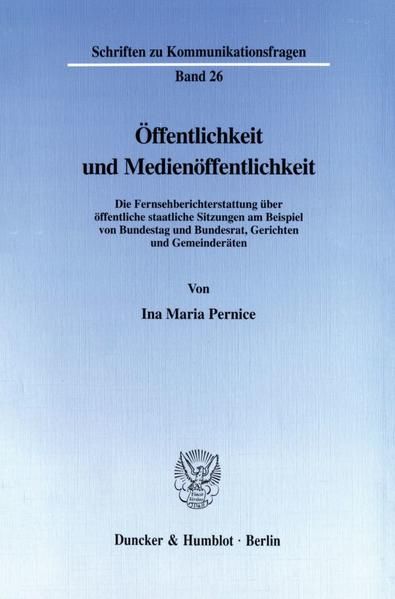 Produktbild: &Ouml;ffentlichkeit und Medien&ouml;ffentlichkeit.