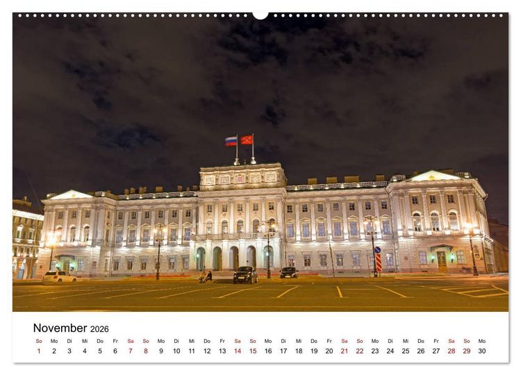Produktbild: St. Petersburg bei Nacht (hochwertiger Premium Wandkalender 2026 DIN A2 quer), Kunstdruck in Hochglanz