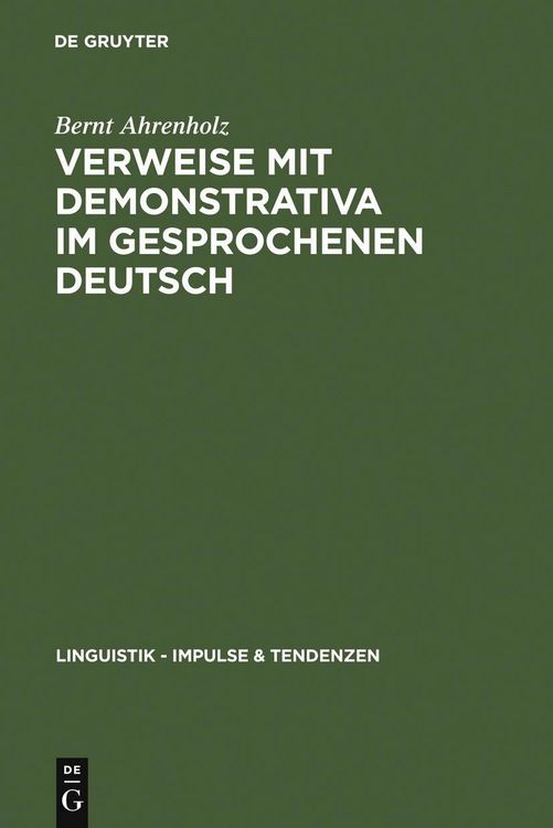 Produktbild: Verweise mit Demonstrativa im gesprochenen Deutsch