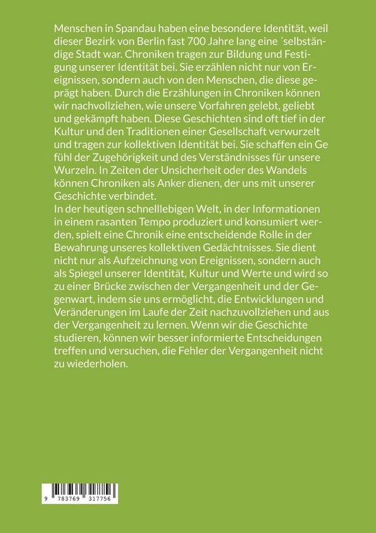 Produktbild: Chronik der Stadt Spandau