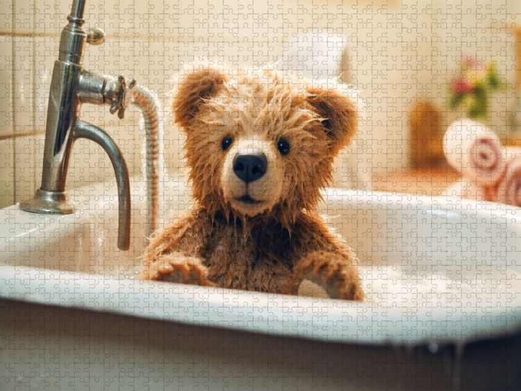 Produktbild: CALVENDO Puzzle Ein Motiv aus dem Kalender Teddyb&auml;r und seine Abenteuer | 1000 Teile Lege-Gr&ouml;&szlig;e 64x48cm Foto-Puzzle f&uuml;r gl&uuml;ckliche Stunden