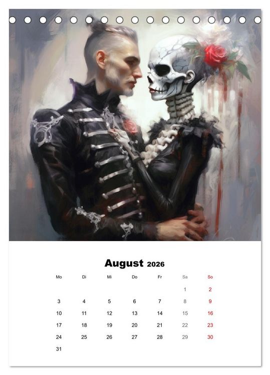 Produktbild: Gothic-Flower-Punk. D&uuml;ster-romantische Kunst (Tischkalender 2026 DIN A5 hoch), CALVENDO Monatskalender
