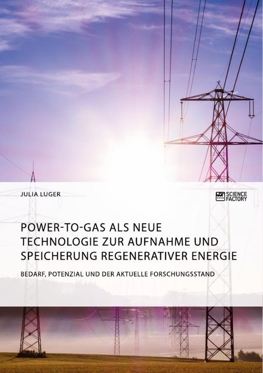 Produktbild: Power-to-Gas als neue Technologie zur Aufnahme und Speicherung regenerativer Energie. Bedarf, Potenzial und der aktuelle Forschungsstand