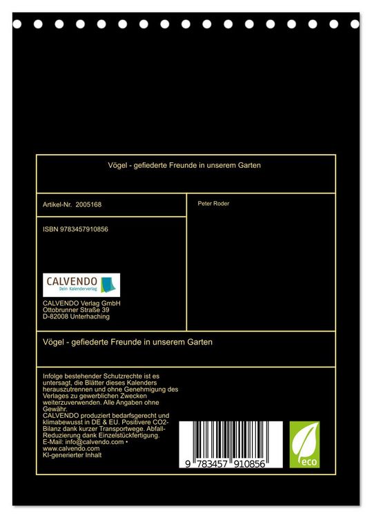 Produktbild: V&ouml;gel - gefiederte Freunde in unserem Garten (Tischkalender 2026 DIN A5 hoch), CALVENDO Monatskalender