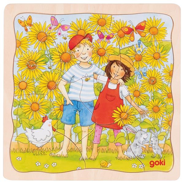 Produktbild: Schichtenpuzzle Sonnenblumenfeld