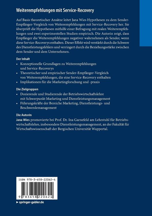 Produktbild: Weiterempfehlungen mit Service-Recovery