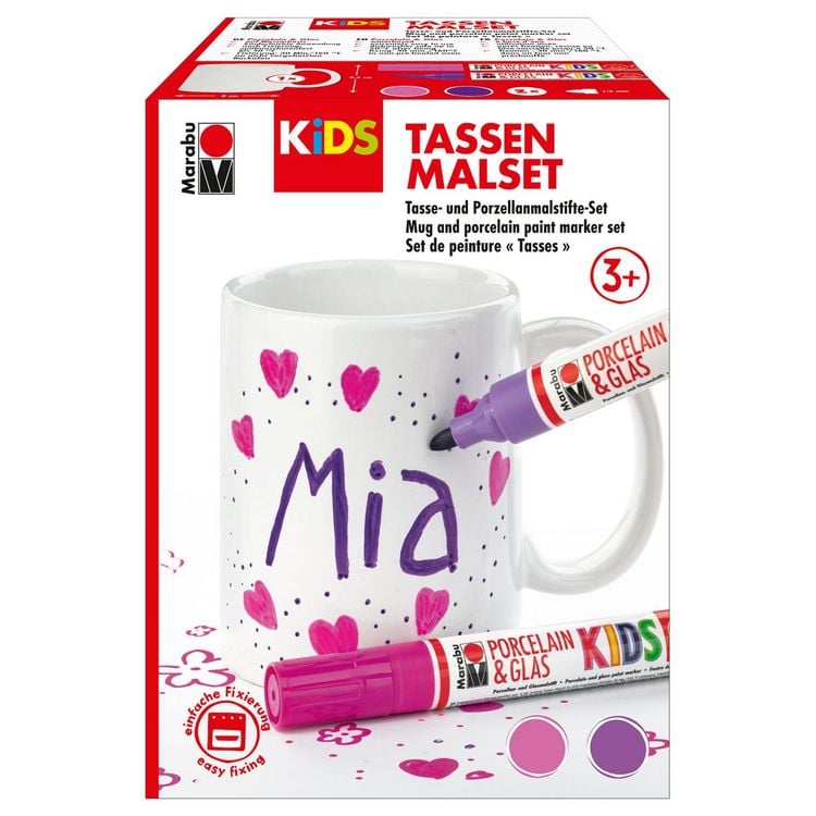 Produktbild: Marabu KiDS Porcelain und Glaspainter Tassen Malset Mia