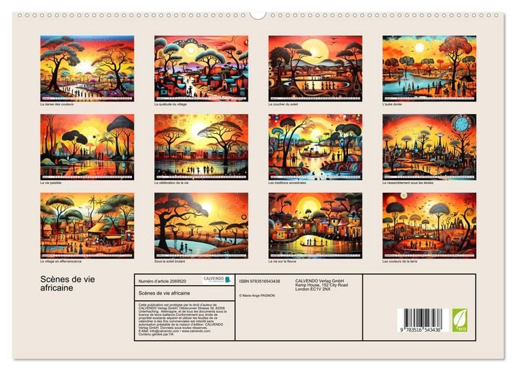 Produktbild: Sc&egrave;nes de vie africaine (Calendrier mural 2026 DIN A2 vertical) calendrier de bureau