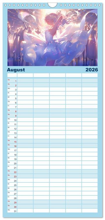Produktbild: Familienplaner 2026 - Der M&auml;dchen-Kalender mit 5 Spalten (Wandkalender, 21 x 45 cm) CALVENDO