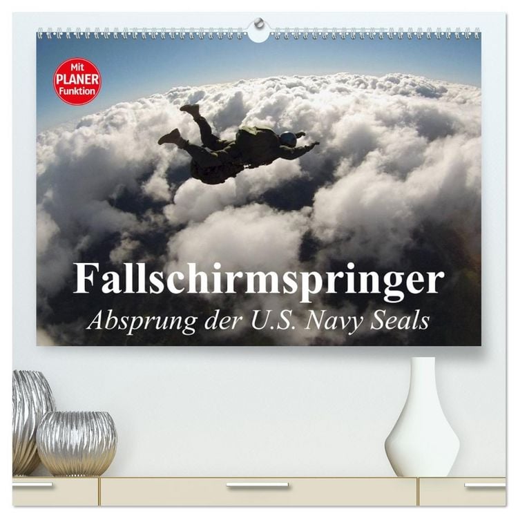 Produktbild: Fallschirmspringer. Absprung der U.S. Navy Seals (hochwertiger Premium Wandkalender 2026 DIN A2 quer), Kunstdruck in Hochglanz