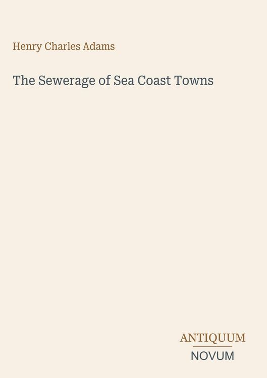 Produktbild: The Sewerage of Sea Coast Towns
