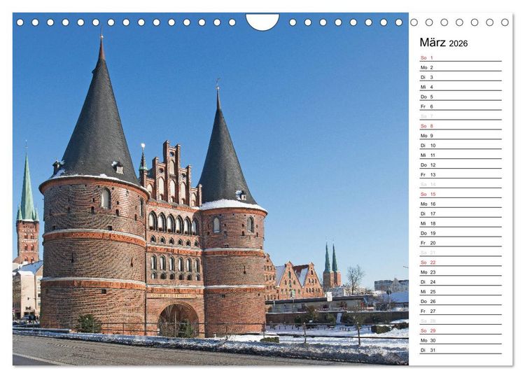 Produktbild: Hansestadt L&uuml;beck / Geburtstagskalender (Wandkalender 2026 DIN A4 quer), CALVENDO Monatskalender