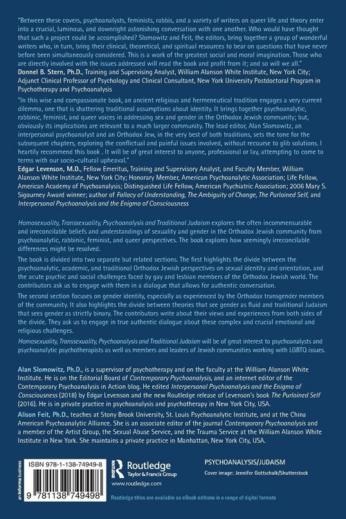 Produktbild: Homosexuality, Transsexuality, Psychoanalysis and Traditional Judaism