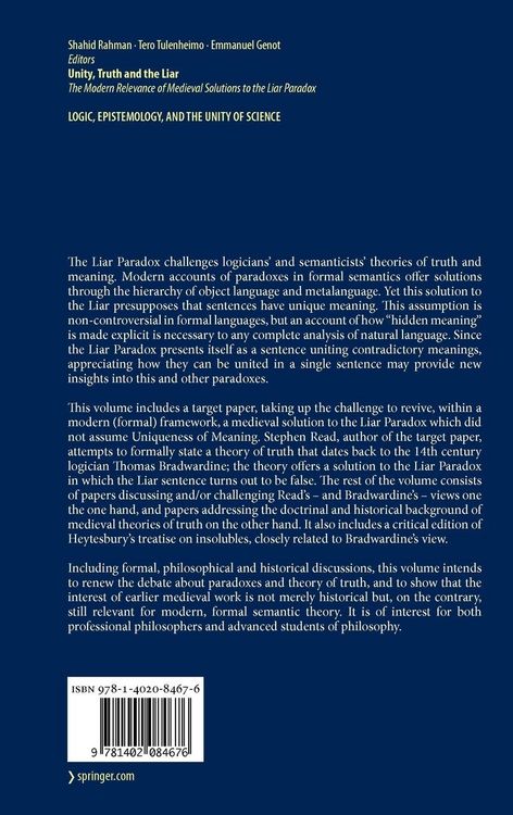 Produktbild: Unity, Truth and the Liar