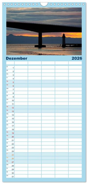 Produktbild: Familienplaner 2026 - Schottland - Wildes Land im Norden mit 5 Spalten (Wandkalender, 21 x 45 cm) CALVENDO