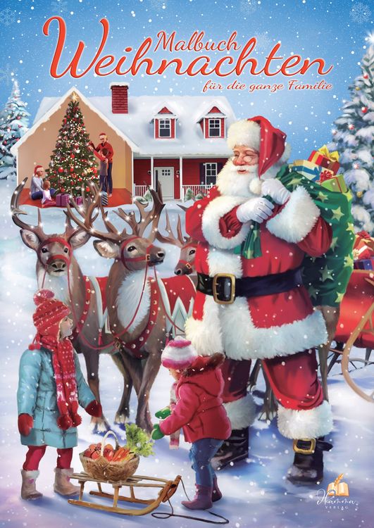 Produktbild: Malbuch Weihnachten f&uuml;r die ganze Familie mit 50 festlichen Ausmalbildern