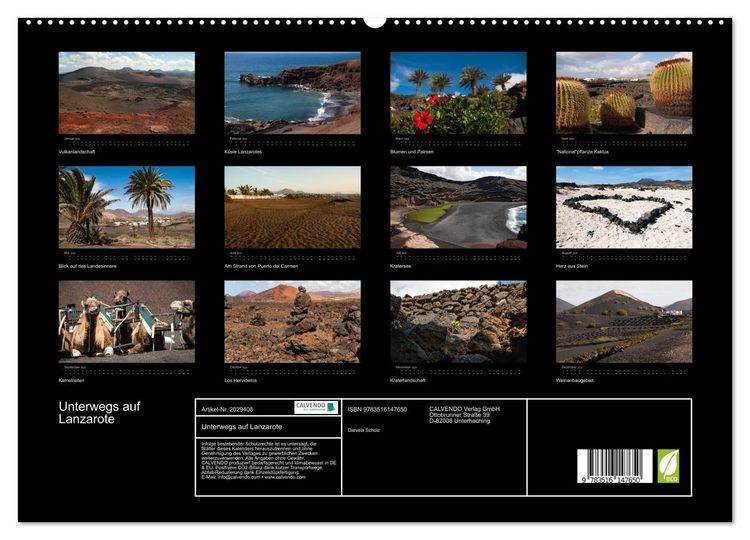 Produktbild: Unterwegs auf Lanzarote (hochwertiger Premium Wandkalender 2026 DIN A2 quer), Kunstdruck in Hochglanz