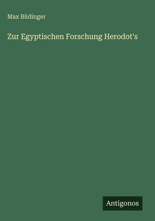 Produktbild: Zur Egyptischen Forschung Herodot's
