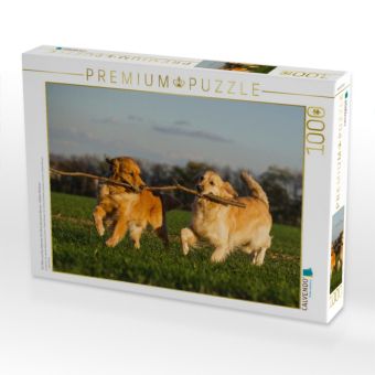 Produktbild: CALVENDO Puzzle Ein Motiv aus dem Kalender Das Gl&uuml;ck hat einen Namen - Golden Retriever | 1000 Teile Lege-Gr&ouml;&szlig;e 64x48cm Foto-Puzzle f&uuml;r gl&uuml;ckliche Stunden