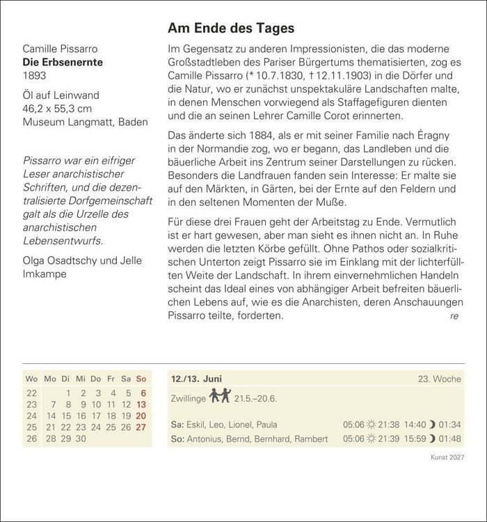 Produktbild: Kunst Tagesabrei&szlig;kalender 2027 - Kulturkalender - K&uuml;nstler, Werke, Museen