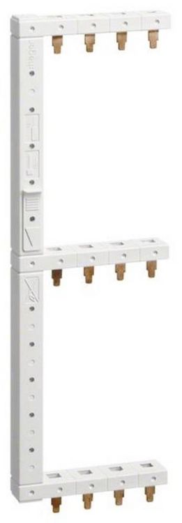 Produktbild: Hager KCF668L Hager KCF668L Phasenschiene 3+N-polig 3reihig 125mm links vertikal Phasenschiene Braun, Blau 4polig 1 St.