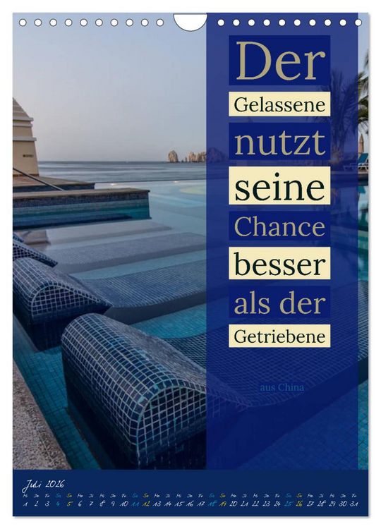 Produktbild: Aktiviere deine Gelassenheit Weisheiten und Zitate (Wandkalender 2026 DIN A4 hoch), CALVENDO Monatskalender