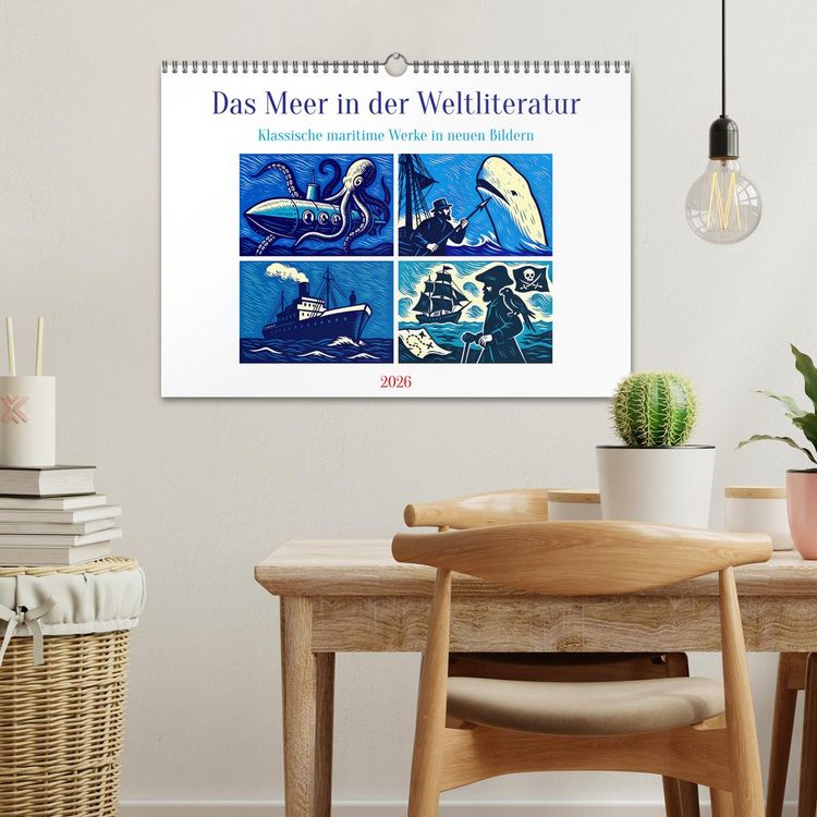 Produktbild: Das Meer in der Weltliteratur (Wandkalender 2026 DIN A3 quer), CALVENDO Monatskalender