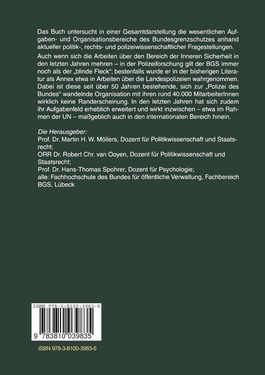 Produktbild: Die Polizei des Bundes in der rechtsstaatlichen pluralistischen Demokratie