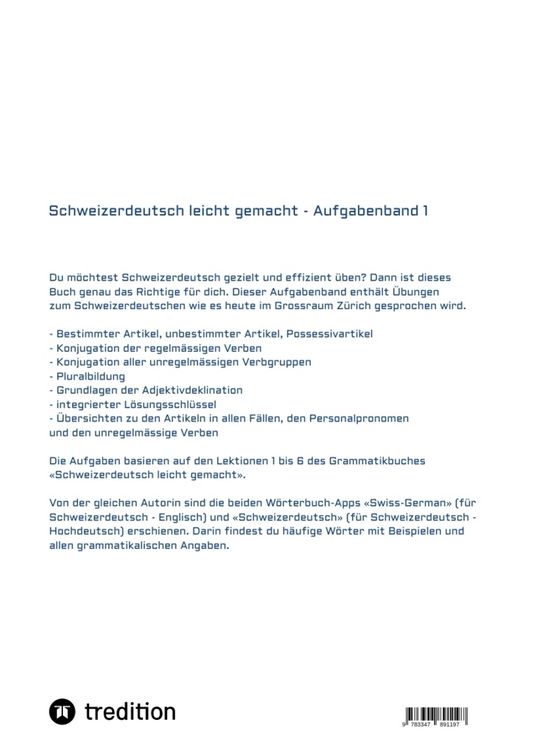 Produktbild: Schweizerdeutsch leicht gemacht - Aufgabenband 1