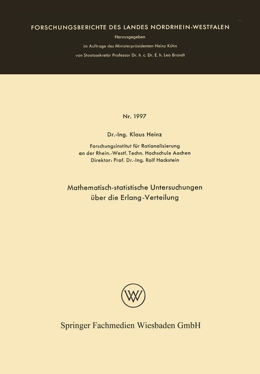 Produktbild: Mathematisch-statistische Untersuchungen &uuml;ber die Erlang-Verteilung