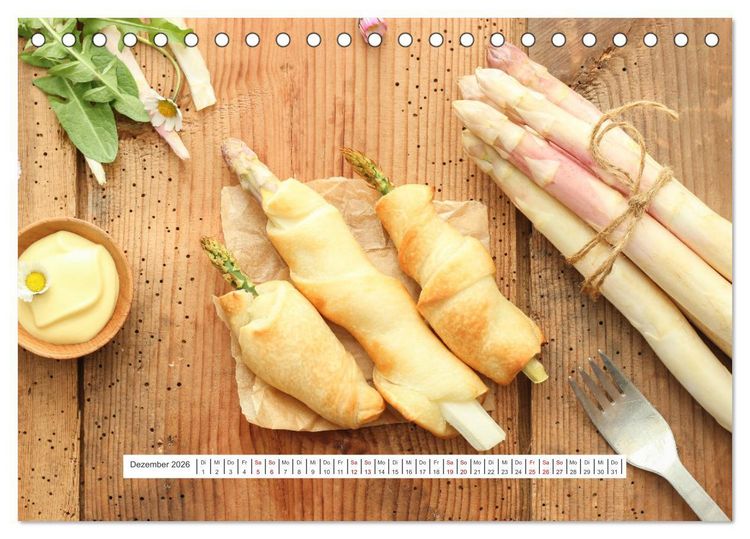 Produktbild: K&ouml;stlicher Spargel (Tischkalender 2026 DIN A5 quer), CALVENDO Monatskalender