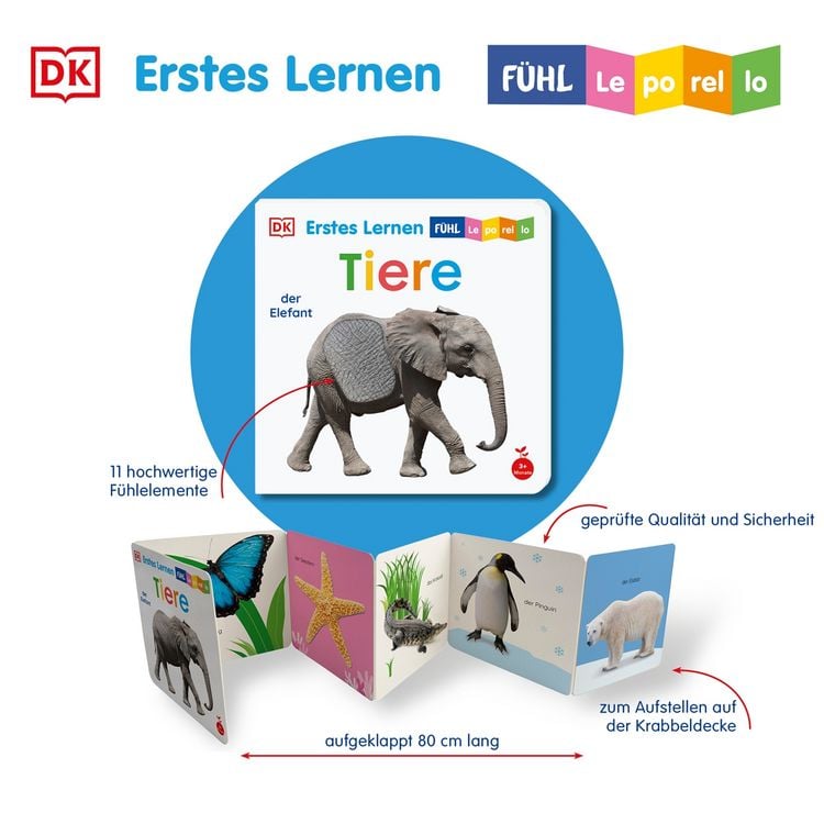 Produktbild: Erstes Lernen F&uuml;hl-Leporello. Tiere