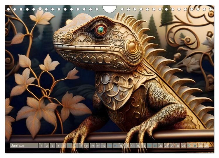 Produktbild: Tiere im Jugendstil - Eine Hommage an die Sch&ouml;nheit des Art Nouveau (Wandkalender 2026 DIN A4 quer), CALVENDO Monatskalender