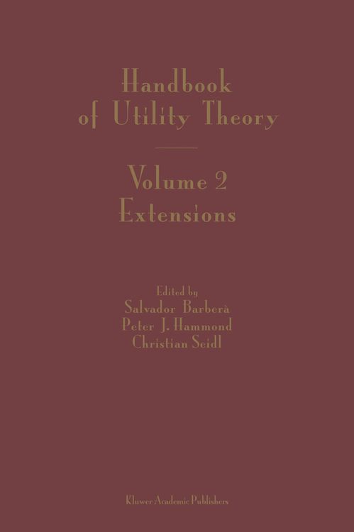 Produktbild: Handbook of Utility Theory