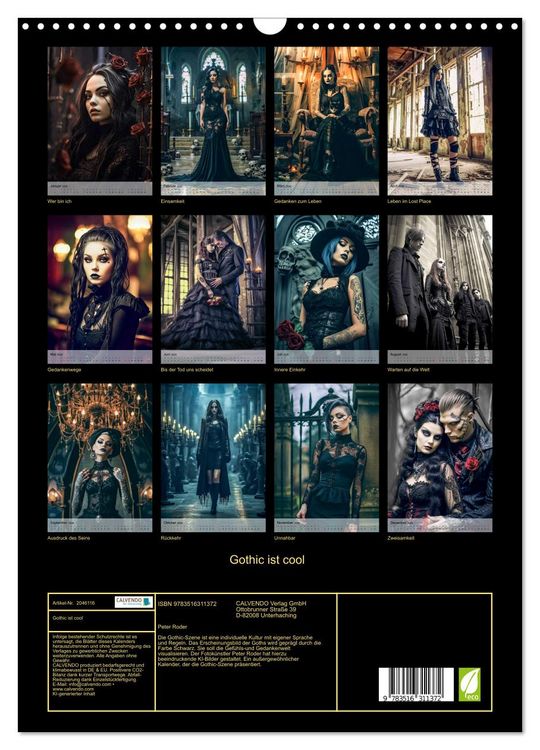 Produktbild: Gothic ist cool (Wandkalender 2026 DIN A3 hoch), CALVENDO Monatskalender