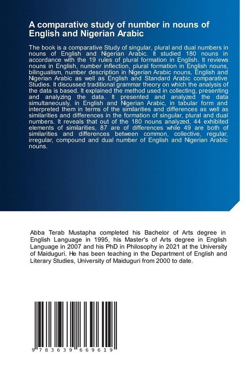 Produktbild: A comparative study of number in nouns of English and Nigerian Arabic