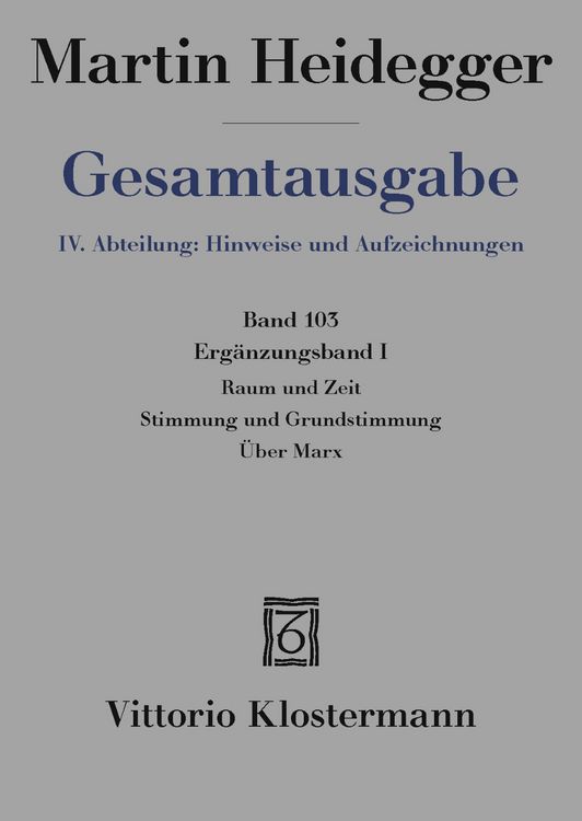 Produktbild: Raum und Zeit &ndash; Stimmung und Grundstimmung &ndash; &Uuml;ber Marx