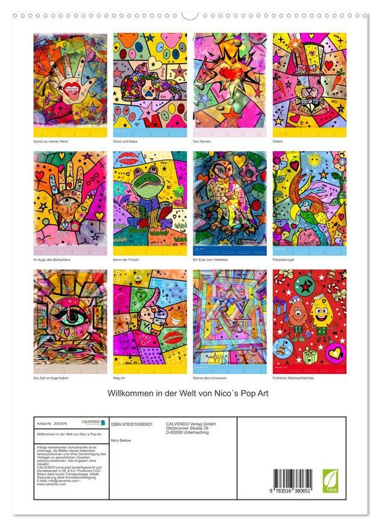 Produktbild: Willkommen in der Welt von Nico&acute;s Pop Art (hochwertiger Premium Wandkalender 2026 DIN A2 hoch), Kunstdruck in Hochglanz