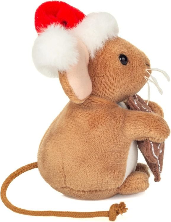 Produktbild: Teddy Hermann 946151 - Weihnachtsmaus mit Keks, 11 cm, Pl&uuml;schtier