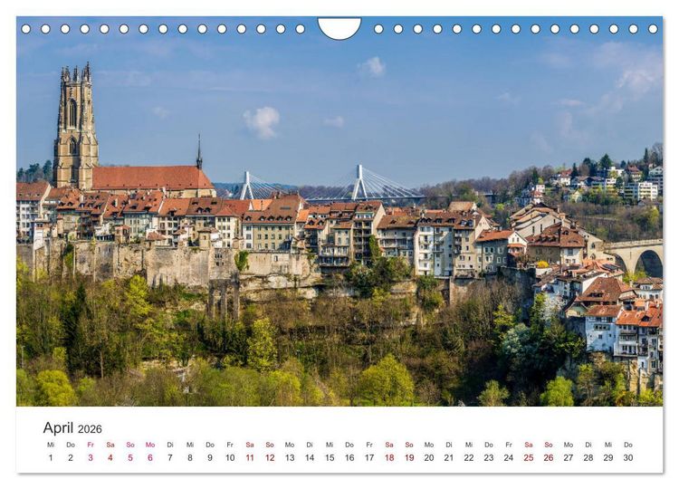 Produktbild: Schweiz - Die sch&ouml;nsten St&auml;dte (Wandkalender 2026 DIN A4 quer), CALVENDO Monatskalender