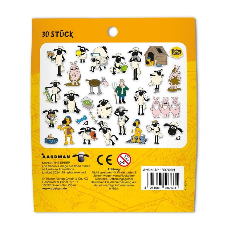 Produktbild: Tr&ouml;tsch Shaun das Schaf Soft-Sticker