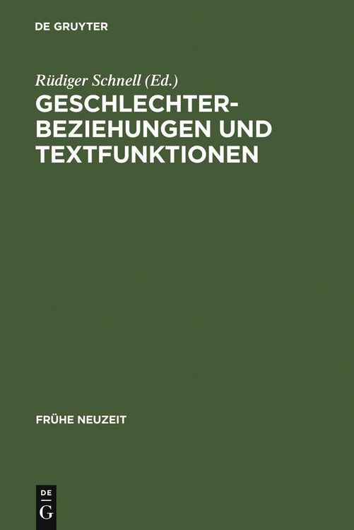 Produktbild: Geschlechterbeziehungen und Textfunktionen